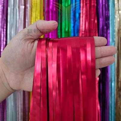 China Party Decoration and Multicolor Metallic 100g 5pcs PET Party Garland Curtain Best Quality Orange Foil Black Metallic Fringe Curtains for sale