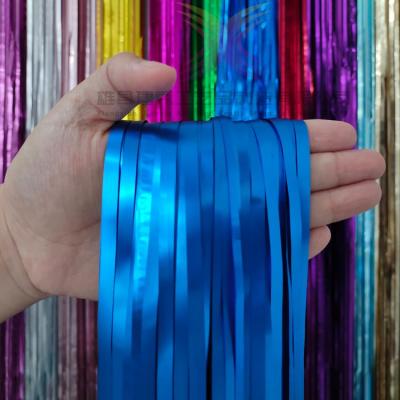 China China Supplier Wholesale Dark Blue Foil Foil Garland Curtain Party Decoration Booth Party Decoration Shiny Fringe Curtain Backdrop for sale