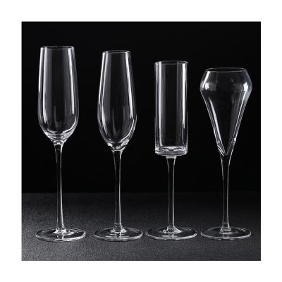 China wholesale high end custom made tumblers champagne glass crystal champagne glass flute flute logo cup diamond filled glass for party wedding champagne glass set for sale