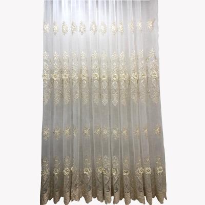 China Europe White Embroidery Sheer Curtains For Living Room Windows Curtain Tulle Voile Door Drapes for sale