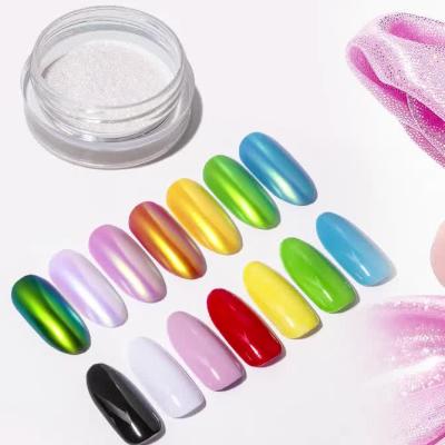 China Nail Tips 2022 Hot Selling Art Decorations Rainbow Effect Nail Art Pigment Dust 0.2G Mermaid Aurora Powder Nails for sale