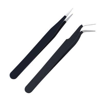 China Stainless Steel Art Manicure Tool Nail Tweezers High Quality Durable Multi Size Fake Handle Nail Stones for sale