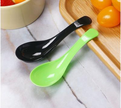 China Small 2.9gram 115mm Disposable Plastic Mini Spoon Plastic Chinese Spoon PS Ice Cream Yogurt Spoon for sale