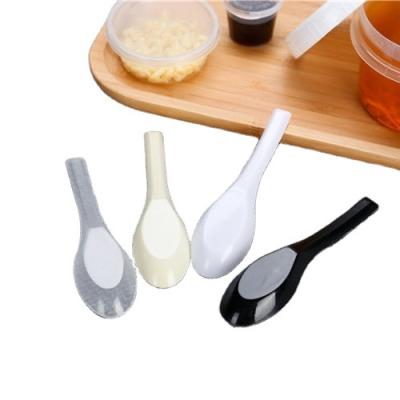 China Disposable High Quality Chinese Disposable Black Plastic Soup Spoon for sale