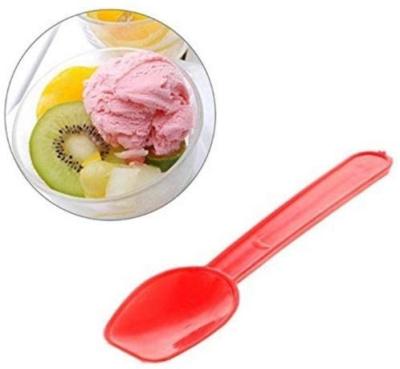 China Eco - Friendly Disposable Clear Yogurt Ice Cream Party Plastic Scoop Spoon for sale