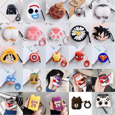 China Airpods Case 1000+Multi Style Cute Cartoon 3D Silicone Character Designs For Air Pods Cover For Apple Airpods 1 Case 2 for sale