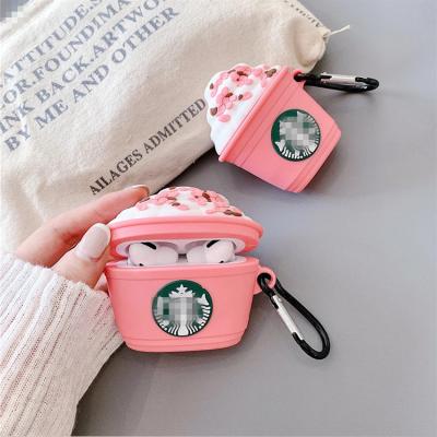 China Hot Sale 3D Pink Coffee Mug Airpods Case For Airpods Case Cover Soft Silicone Earphone Rechargeable Cases For Airpods 1/2/3 for sale