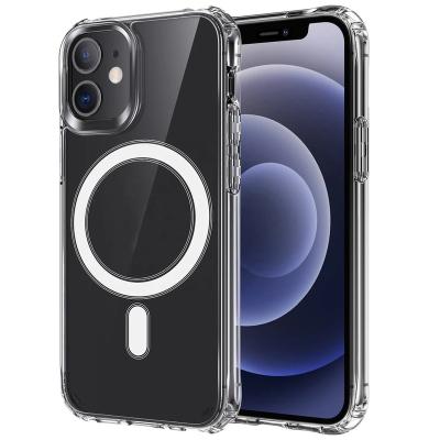 China Ultra Clear Shockproof Magnetic Wireless Charging Shockproof Cover AccessoriesCase Circle Magsafing Case For iPhone 13 12 11 pro max for sale