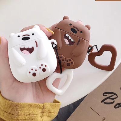 China Airpods Case 3D Cartoon Korea Bear Earphone Cases For Airpod 1 2 Protect Cover Accessories For Airpods 2 Case for sale