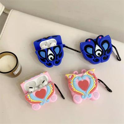 China Airpods Case 3D Silicone Cute Custom Earphone Protective Case With Hook Case Cover For Airpods 1 2 3 pro for sale