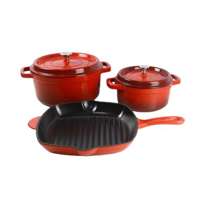 China Cast Iron Low Price Guaranteed Quality Cooking Cookware Non Stick 5 Piece Pan Set Non Stick for sale