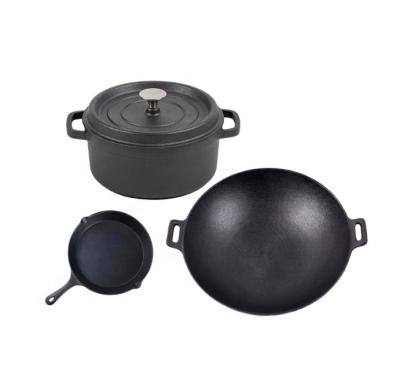 China Fire Factory Hot Sale Cast Iron Cookware Set/Saucepan/Outdoor Pot/Dutch Oven for sale