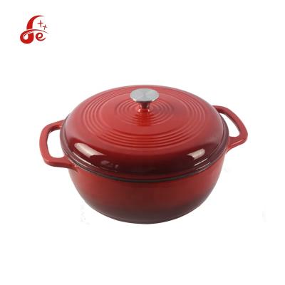 China Sustainable hot sale cast iron cookware enamel cast iron casserole dish with double ear for sale