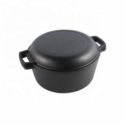 China Uncoated Cast Iron Pot 26cm Vegetable Oil Cauldron Household Durable Wok Dual-use Lidded Stove Uncoated Western Soup Pot for sale