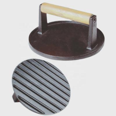 China Sustainable Hot Selling Cast Iron Cookware Press Hamburger Press With Grill for sale