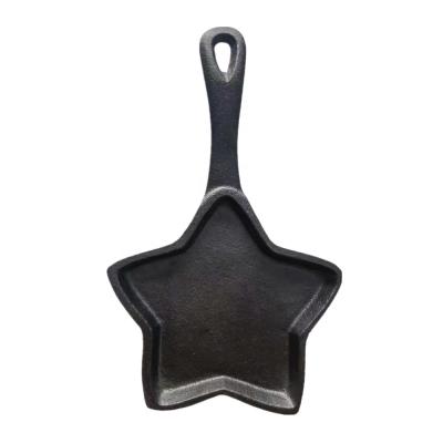 China General Use for Pre-Seasoned Frying Pan With Handle Mini Star Shape Cast Iron Gas and Induction Cooker Frying Pan for sale