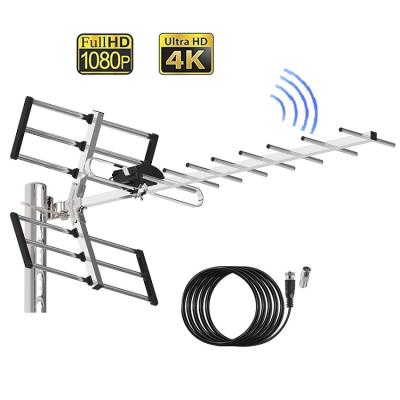 China Aluminum+PP Digital Aerial VHF TV UHF HD TV Aerial High Gain Antenna Ebay Amazon Long Range Best Outdoor Antena HDTV Sale for sale