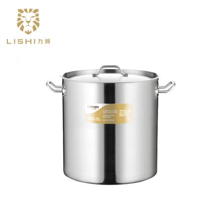 China Sustainable LISHI Style 03 Stainless Steel Stock Pot Cooking Pot With Compound Bottom for sale