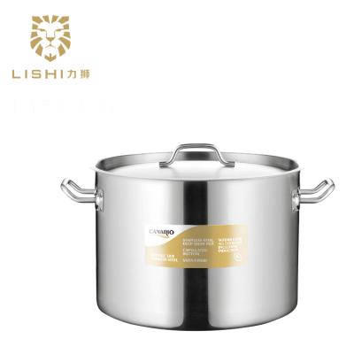 China LISHI 04style 304 Hotel Stainless Steel Pot Soup Bar Kitchen Equipment Cookware Restaurant Stock Viable Soup Pot for sale