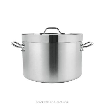 China LISHI SUS304 Deep Drawing Stainless Steel Sustainable Low Stock Pot With Sandwich Bottom for sale