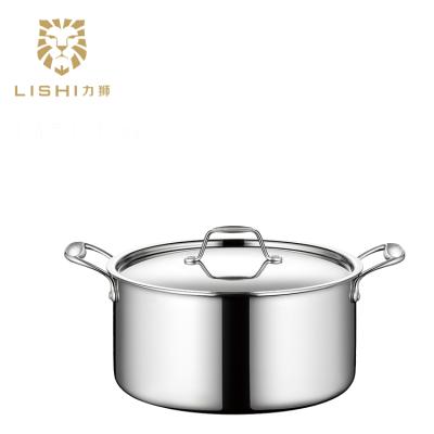 China Sustainable Triple Deep Stainless Steel Saucepan With Lid for sale