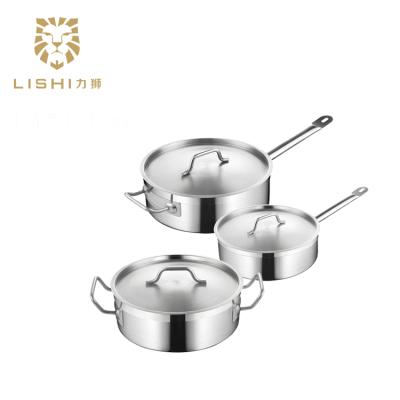 China Sustainable Stainless Steel 12*6cm Pan With Bottom Sandwich Lid (05style) for sale