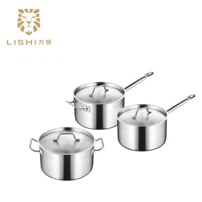 China Sustainable Stainless Steel 22*13cm Pan Saucier Induction Capsule Base with Lid (03style) for sale