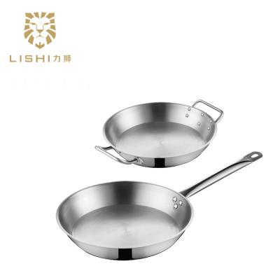 China Sustainable Stainless Steel 18cm Commercial Frying Pan With Sandwich Bottom for sale