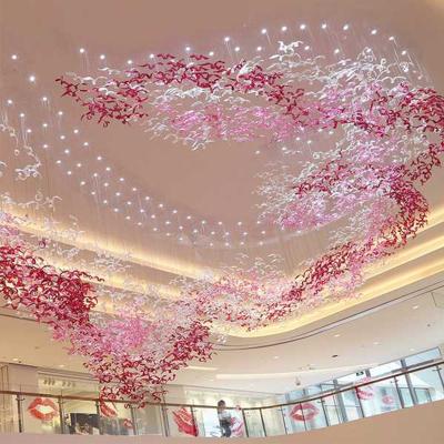 China Chandelier Hanging Pink Glass Dresses Boutiques Cake Store Modern Wedding New Design for sale