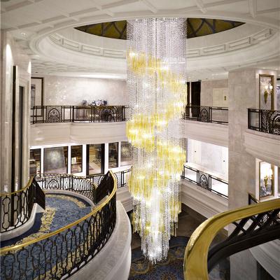 China Custom crystal hotel lobby villa stair modern wedding dresses boutiques long chandelier for sale