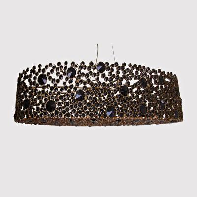 China HG-AL164 Modern Copper Black Glass Chandelier For Luxury Villa 3500K (Warm White) for sale