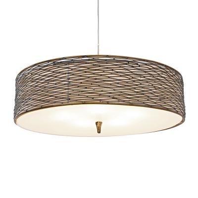 China Modern Round Woven Craft Copper Light Luxury Chandelier for sale