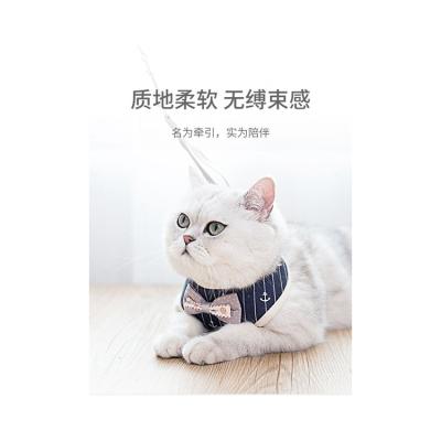 China High Quality Viable Soft Fabric Mesh Padded Small Pet Dog Cat Vest Harness Leash Set with Bowknot for sale