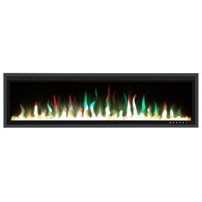 China 42 50 60 65 modern luxury electric fireplace slim edge wall mounted insert 72 inch tall long with high quality for sale