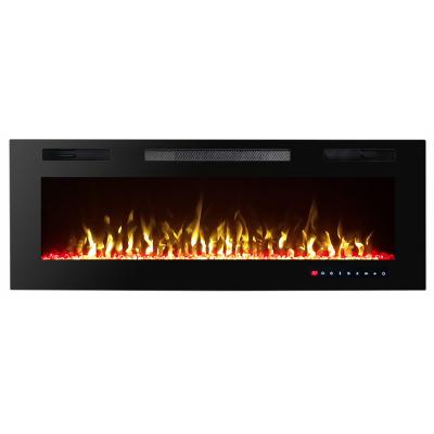 China Ultra Thin 3d Hotel Led Modern Simulation Decor Artificial Fire Flame Wall Mounted Insert Recessed Electric Fireplace With Heater for sale