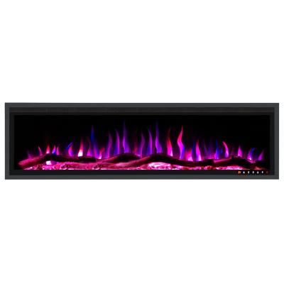 China 42 50 60 65 72 Inch Modern Luxury High Quality Indoor Cheap Wall Mounted Built In Insert Large Long Size Electric Fireplace With Heater for sale