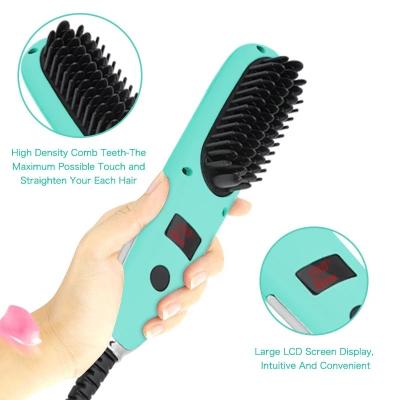 China 2020 Electric Hotel Hair Straightener Comb Hair Dryer Brush Straightener High Heat Styling Brush pelo plancha profesional for sale