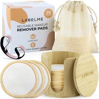 China Eco-Friendly Reusable Zero Waste Bamboo Cotton Makeup Remover Pads Washable And Eco-Friendly For All Type Bamboo Skin Pads for sale