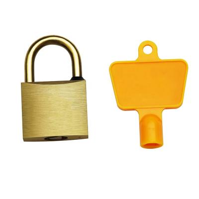 China Triangular Key Hole 40MM Brass Padlock With Triangular Key Hole Plastic Key for sale