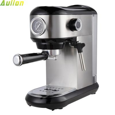 China Hotel 1400W High Performance Espresso Coffee Maker Machine with Pressure Gauge & Indicator & Milk Steamer for sale