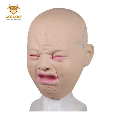 China Party Supplies Halloween Costumes Crying Baby Face Latex Full Face Mask Pack Kids Party Masks for Parties for sale