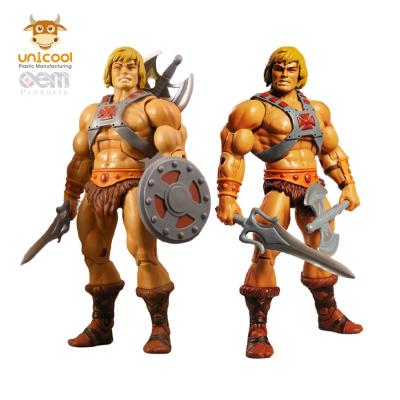 China OEM custom plastic PVC articulated movable He Man action figure with one six 1:6 scale for sale