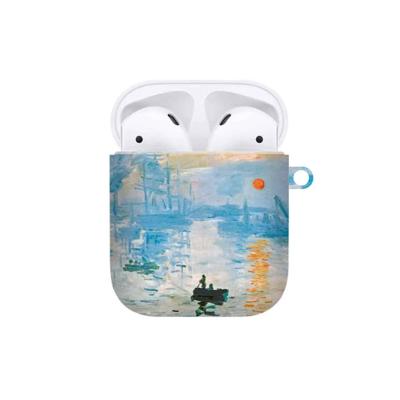 China For Claude Monet AirPods Case TPU Earphone Case With Carabiner Fit For AirPods Pro for sale