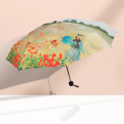 China Claude Monet Umbrella Oil Painting Printing Custom Minimalist Umbrella for sale