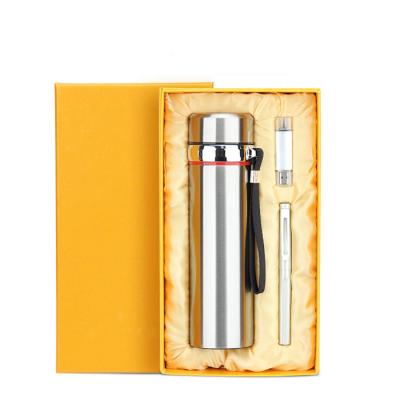 China Wholesale Agriculture Business Vacuum Flask Sign Pen Flash USB Gift Set for sale