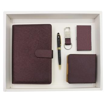 China Agriculture New Design PU Leather Notebook / Matel Pen Business Card and Gift Holder Set for sale