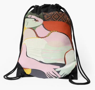 China Pablo Picasso Anti-theft Mesh Bag Drawstring Backpack Polyester Buying Size Large for sale