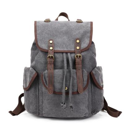 China 2021 Customized Vintage Canvas Backpack Bag School Canvas Bagpack Laptop Backpack Travel Rucksack For Students for sale