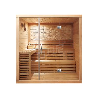 China High quality solid wood computer control panel sauna room with control panel indoor sauna room for sale