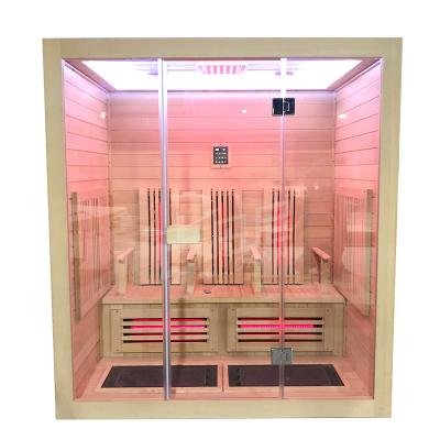 China Luxurious Computer Control Panel New Arrival Far Infrared Solid Wood Sauna Room for sale